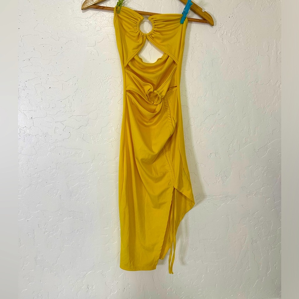 Yellow sexy summer dress